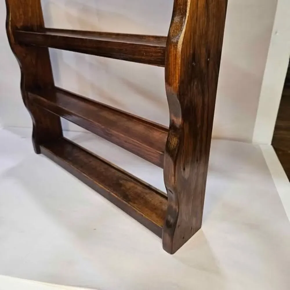 Vintage 3-Tier Wooden Wall Shelf